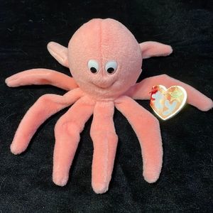 TY REAR Inky The Octopus beanie baby with ERRORS